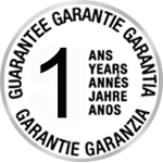 Garantie 1 an, pièces et main d'oeuvre